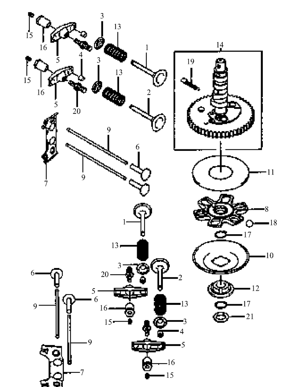 Fh500v-As14 Valve And Crankshaft Diagram and Parts List for HF1748 55AF3D4V150-WAM Cub Cadet Lawn Mower